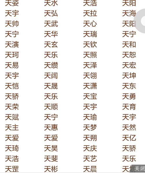 宝宝起名字带天的有哪些(宝宝名字带天的名字)